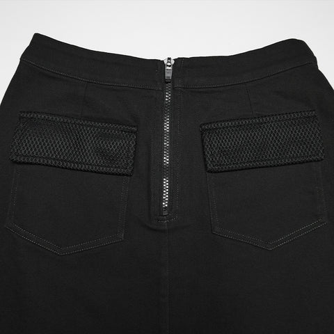 Cyberpunk asymmetrical bodycon skirt