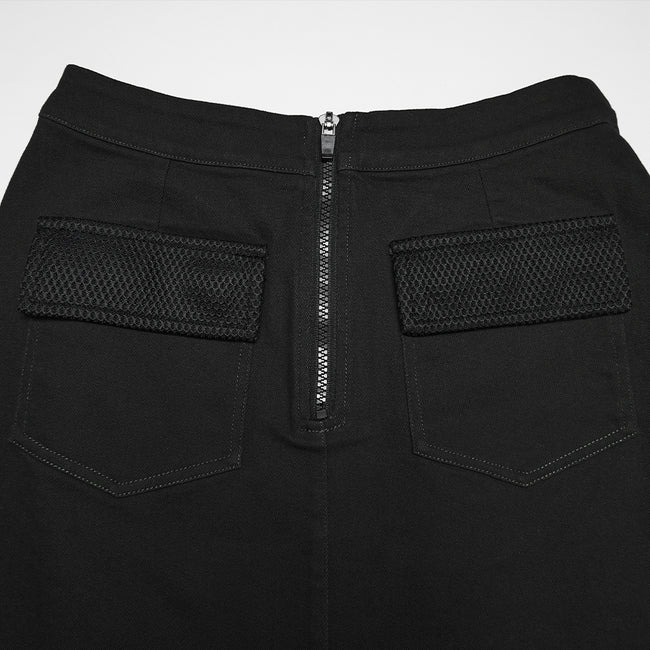 Cyberpunk asymmetrical bodycon skirt