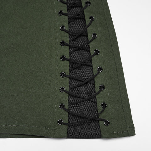 Cyberpunk asymmetrical bodycon skirt