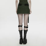 Cyberpunk asymmetrical bodycon skirt