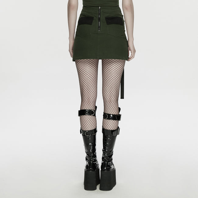 Cyberpunk asymmetrical bodycon skirt