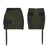 Cyberpunk asymmetrical bodycon skirt