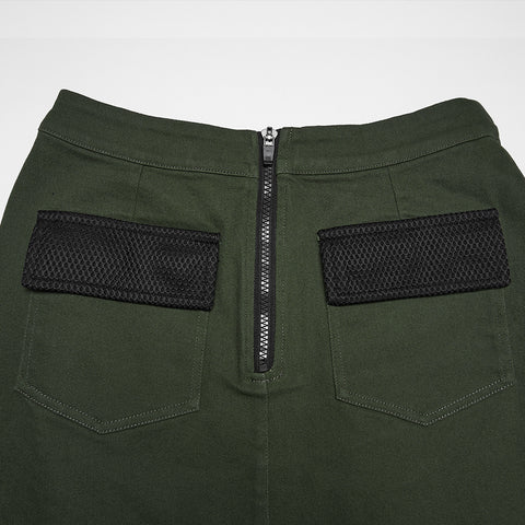 Cyberpunk asymmetrical bodycon skirt