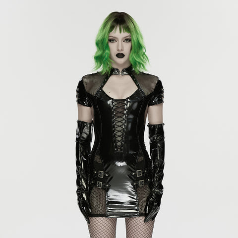 Punk patent leather dress