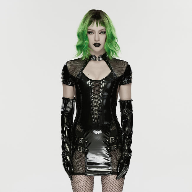 Punk patent leather dress