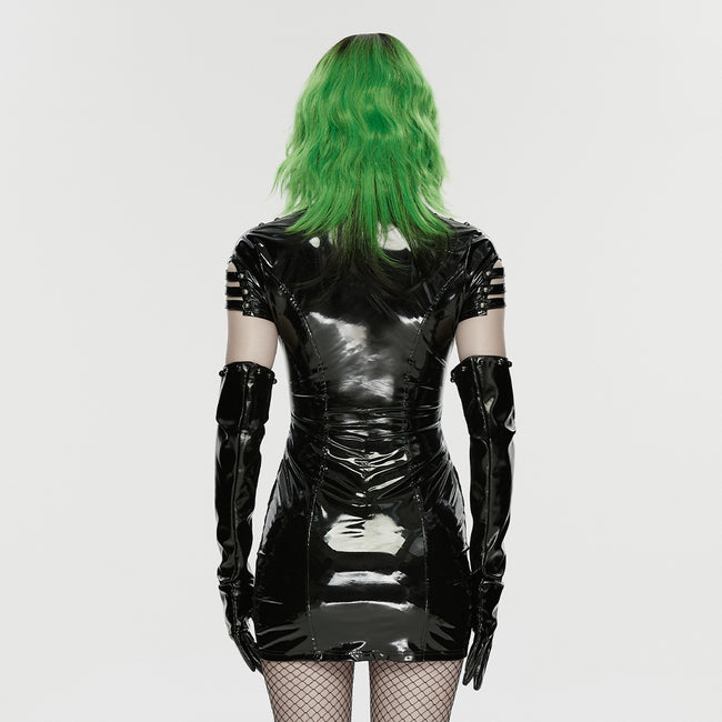 Punk patent leather dress