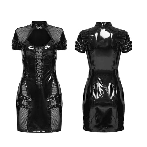 Punk patent leather dress