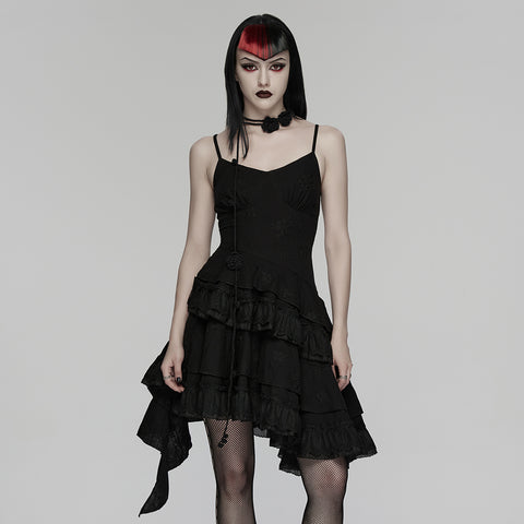 Goth embroidered slip dress