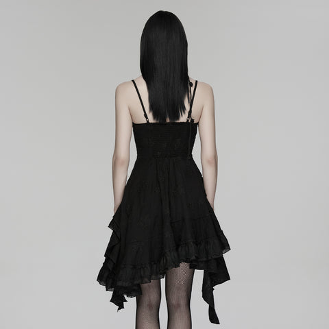 Goth embroidered slip dress