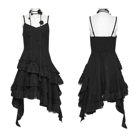 Goth embroidered slip dress