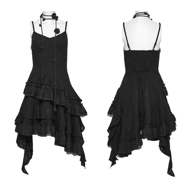 Goth embroidered slip dress
