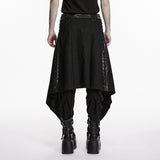 Punk irregular denim men's skirt