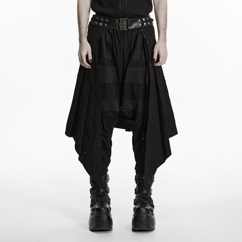 Punk irregular denim men's skirt