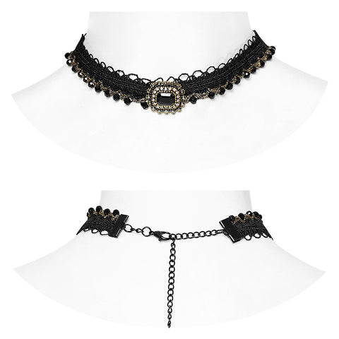 GOTH Golden Edge Gem Choker
