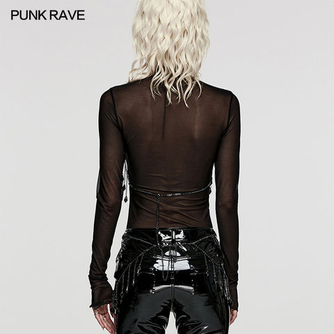 Goth crystal tassel chains