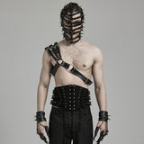 Punk one shoulder leather harness