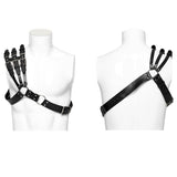 Punk one shoulder leather harness