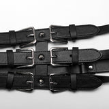 Punk one shoulder leather harness