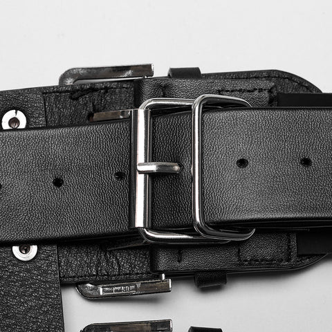 Punk one shoulder leather harness