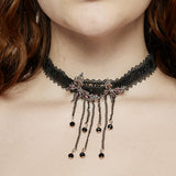 Punk Blood Butterfly Tassel Choker