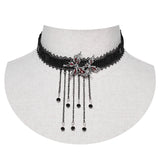 Punk Blood Butterfly Tassel Choker