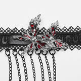 Punk Blood Butterfly Tassel Choker