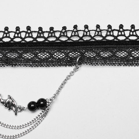 Punk Lace Obsidian Choker