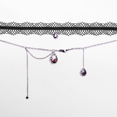 Goth Lace Gradient Pendant Choker