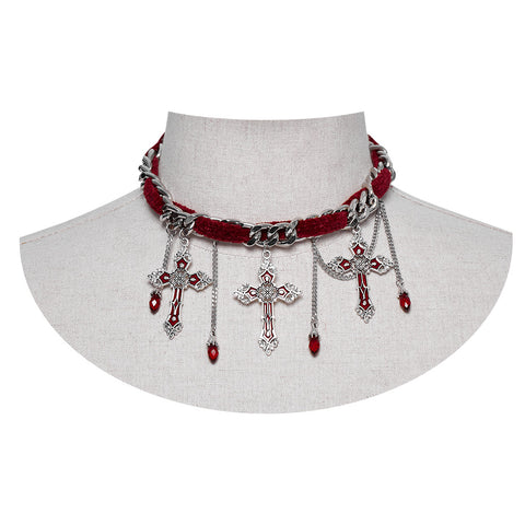 Goth Gorgeous Cross Choker