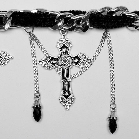 Goth Gorgeous Cross Choker