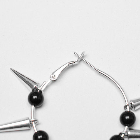 Goth Cross Pendant Spike Earrings