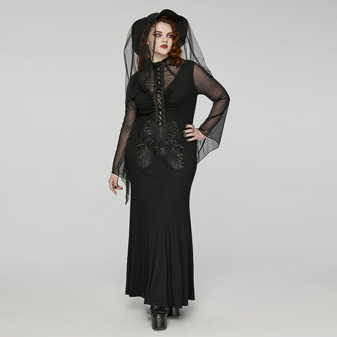 Goth Rivet Mesh Formal Hat