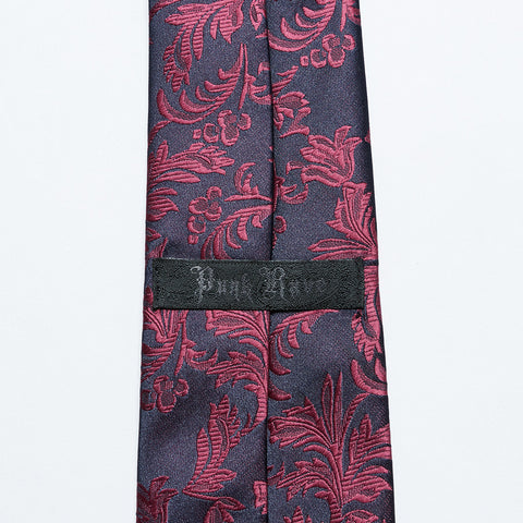Goth flower pattern tie