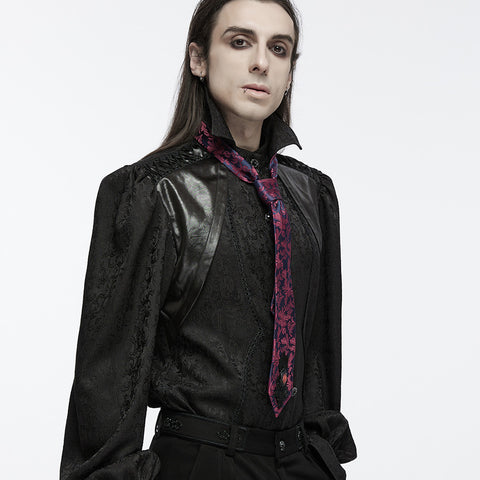 Goth flower pattern tie