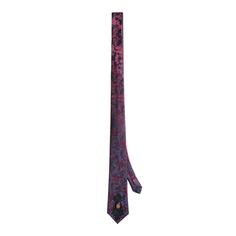 Goth flower pattern tie