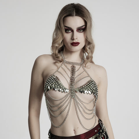 Metal scale chest chain