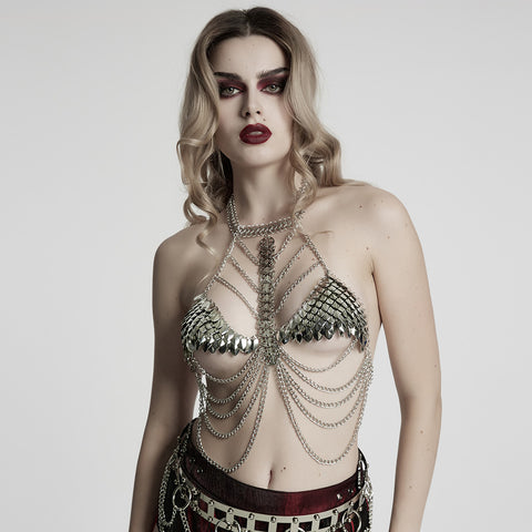 Metal scale chest chain