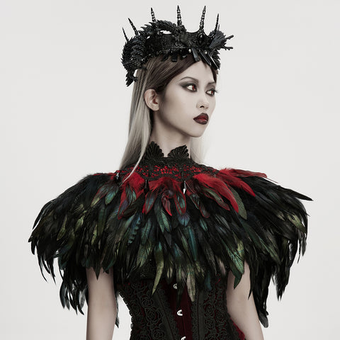 Goth Gorgeous Reversible Feather Shawl