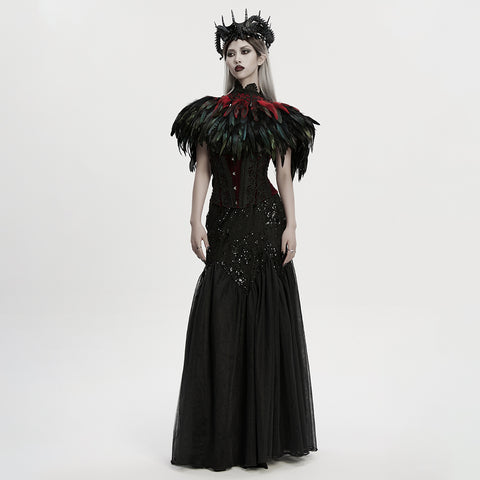 Goth Gorgeous Reversible Feather Shawl