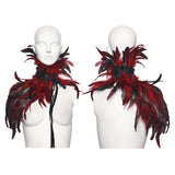Goth Asymmetric Feather Shawl