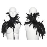 Goth Asymmetric Feather Shawl