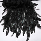 Goth Asymmetric Feather Shawl