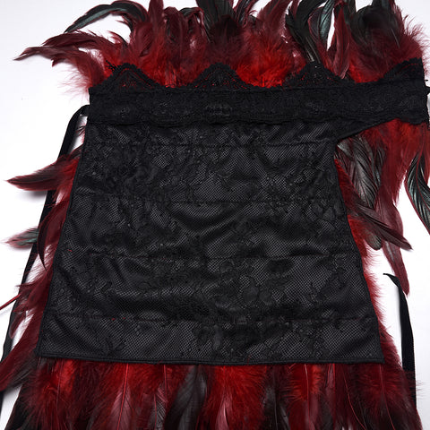 Goth Asymmetric Feather Shawl