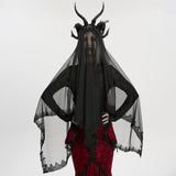 Goth Reversible Demon Horn Veil