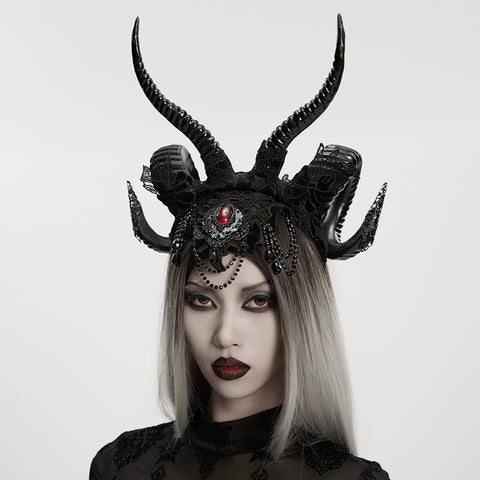 Goth Reversible Demon Horn Veil