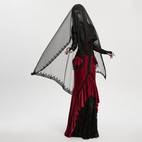 Goth Reversible Demon Horn Veil