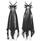 Goth Reversible Demon Horn Veil