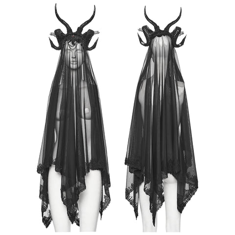 Goth Reversible Demon Horn Veil