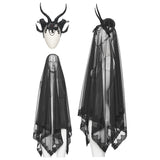 Goth Reversible Demon Horn Veil