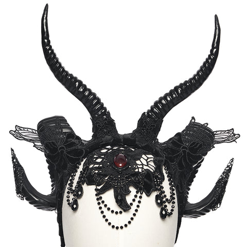 Goth Reversible Demon Horn Veil